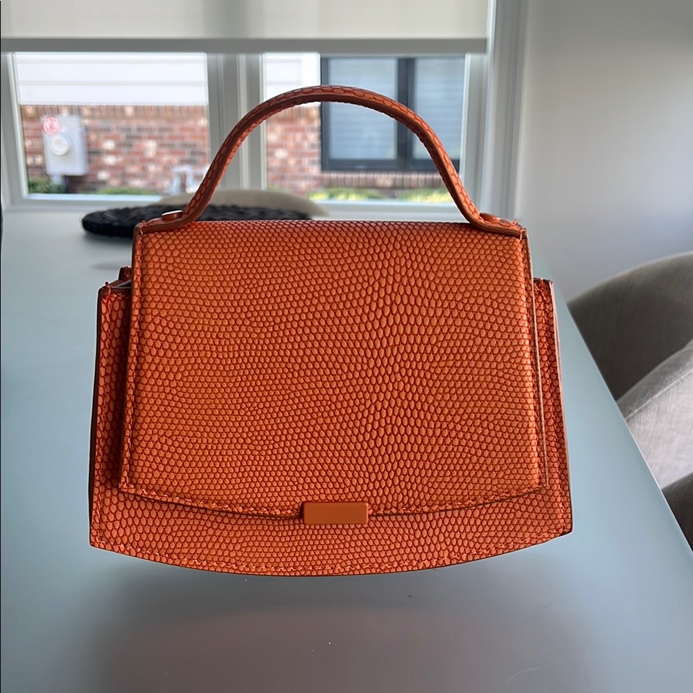Zara Orange Crossbody Bag with Adjustable Strap